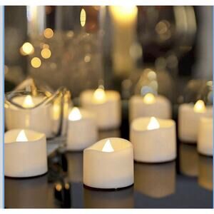 Homemory 48-Pack Novelty Flickering Flameless Tea Lights Warm White,
